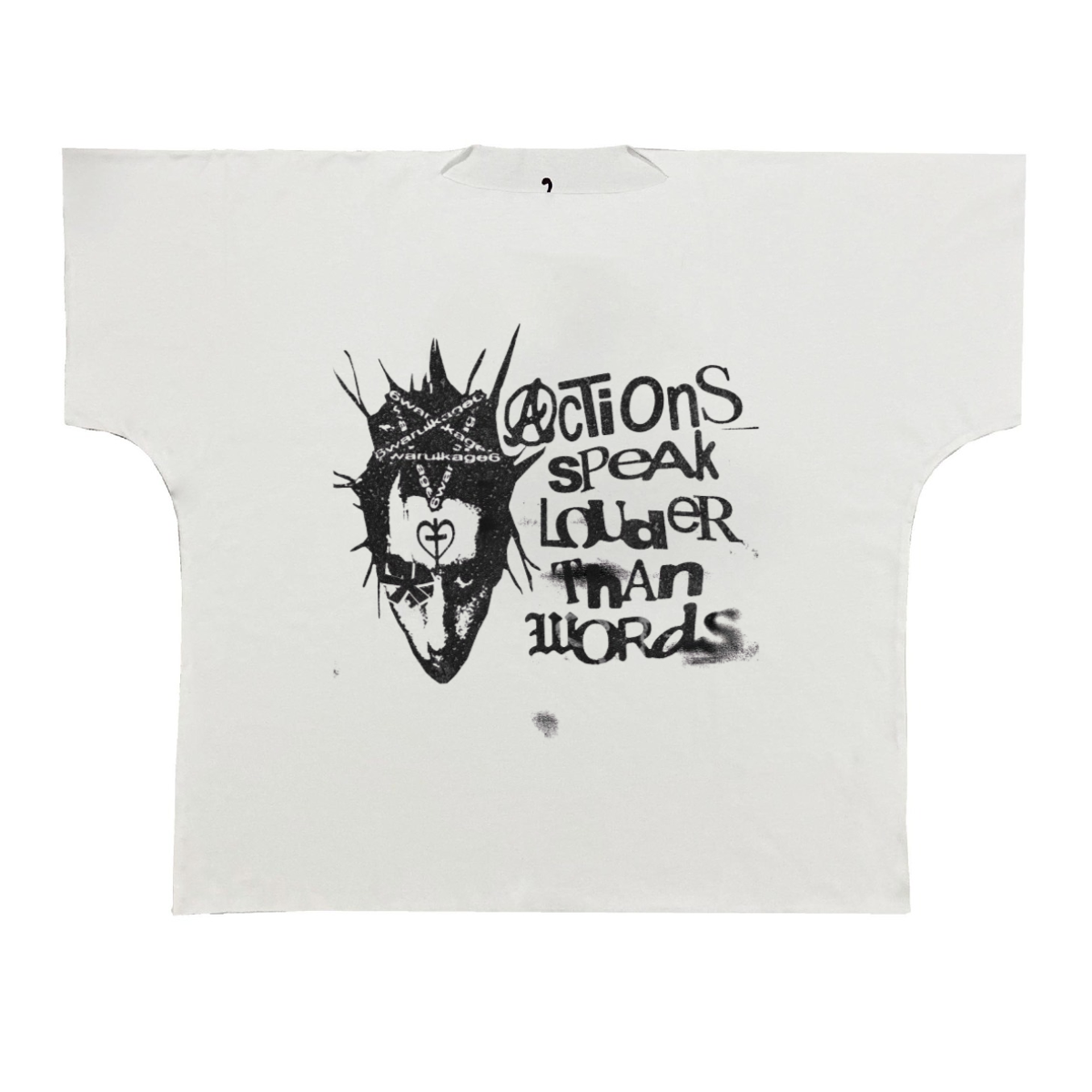 ALL WHITE SHORTSLEEVE ACTIONS TEE