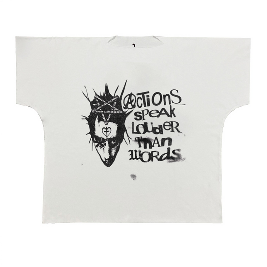 ALL WHITE SHORTSLEEVE ACTIONS TEE